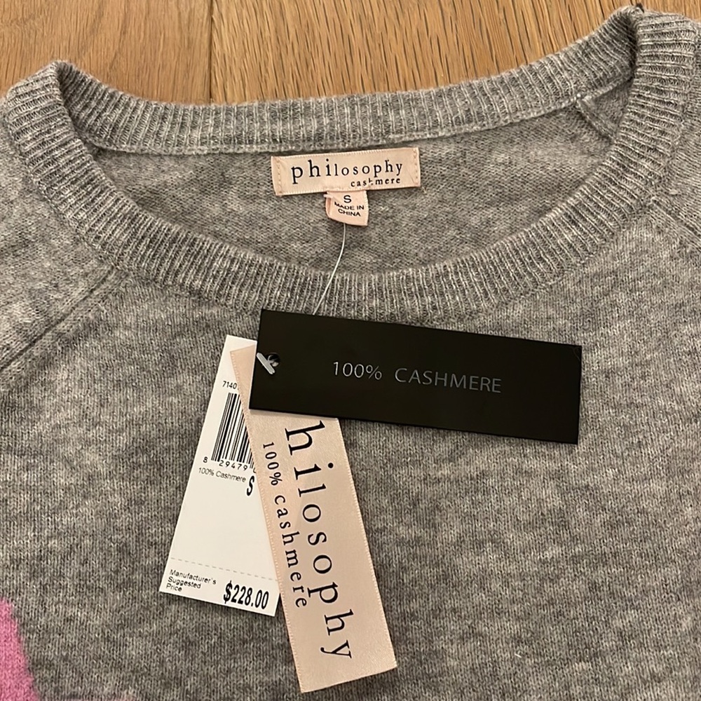 Philosophy Cashmere Star Crewneck Sweater NWT - Picture 2 of 4